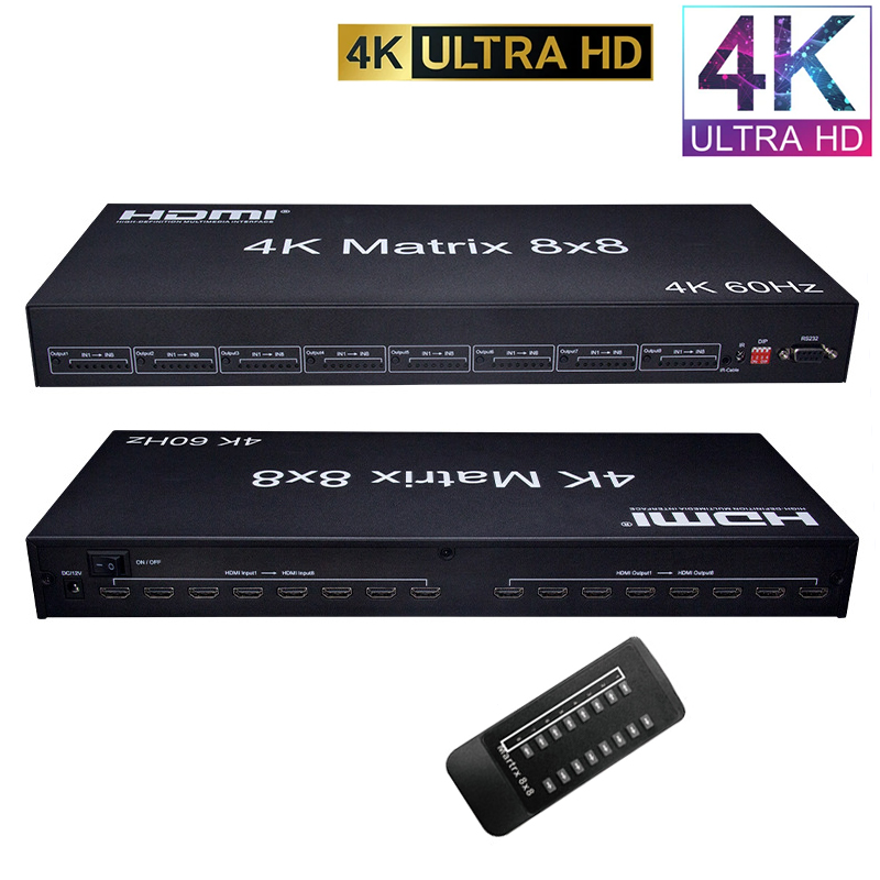4K 60hz HDMI Ʈ 8x8 HDMI ġ й 8 in 8out RGB/YUV 4:4:4 EDID True Matrix  Ʈ PC HDTV  HDCP2.2 RS232